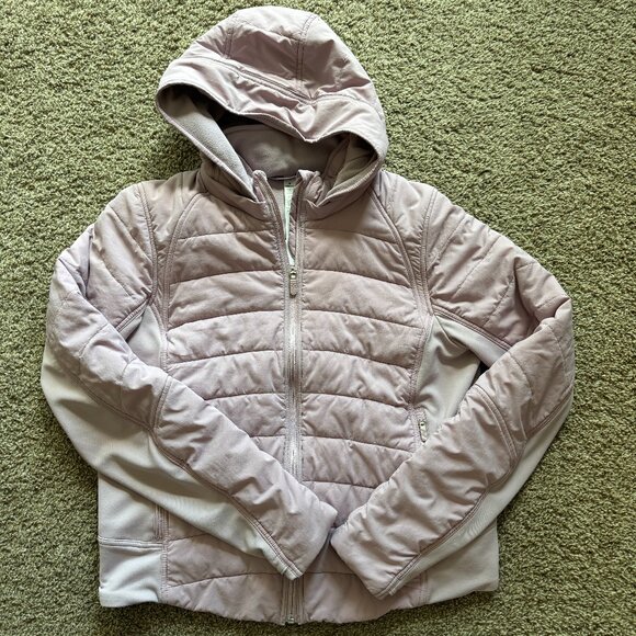 lululemon athletica Jackets & Blazers - Lululemon Push Your Pace Removable Hooded Puffer Jacket Size 12 Pink